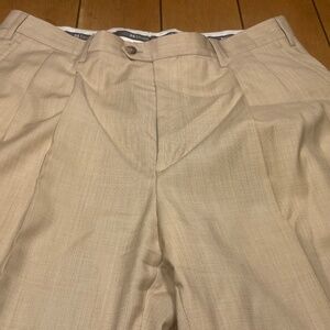 Hickey Freeman 100% Wool Pleated Pants Made in Italy 34x29